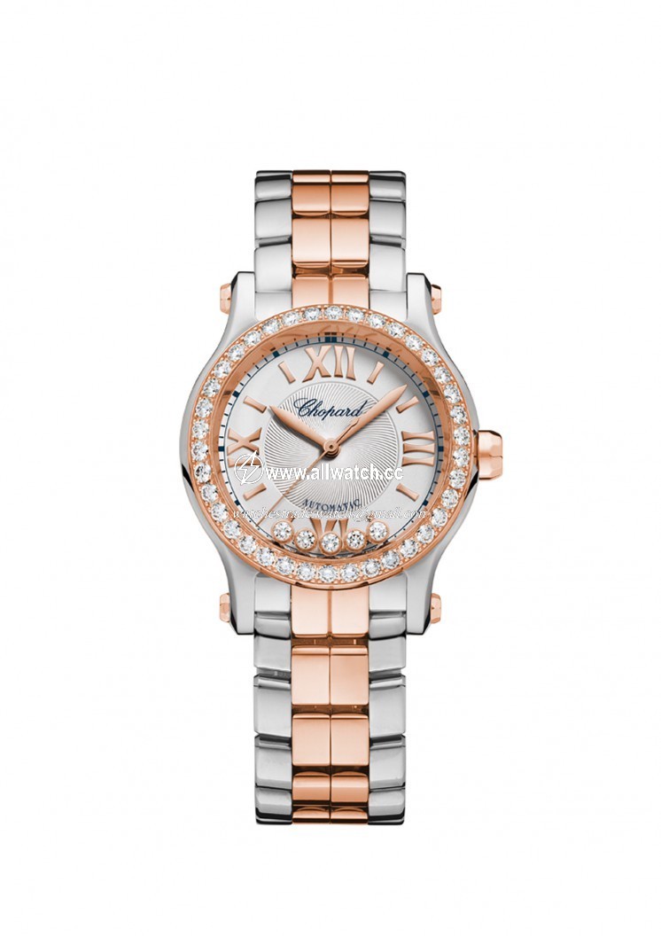 Chopard 278573-6004 Ladies Quartz 18 Carat Rose Gold and Stainless Steel