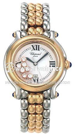 Chopard 27/8237-23 Happy Sport Ladies Quartz 18kt Yellow Gold And Stainless Steel