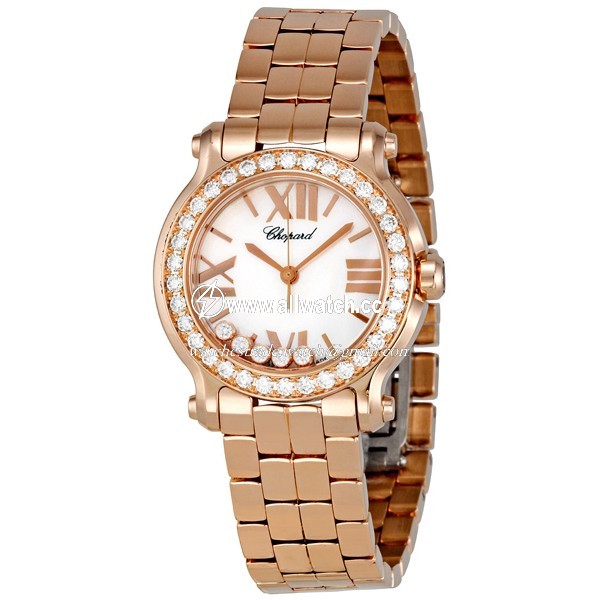 Chopard 274189-5007 Happy Sport Ladies Quartz 18k Rose Gold