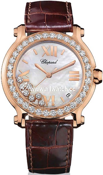 Chopard 277473-5002 Happy Sport Ladies Quartz 18k Rose Gold