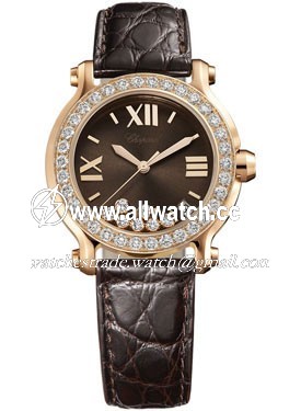 Chopard 277473-5008 Happy Sport Ladies Quartz 18k Rose Gold