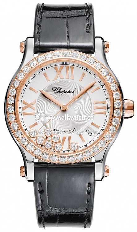 Chopard 278559-6003 Happy Sport Ladies Automatic Rose Gold and Stainless Steel
