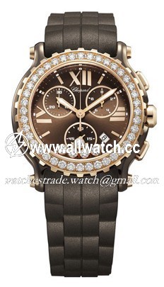 Chopard 288515-9004 Happy Sport Ladies Quartz Ceramic and 18kt Rose Gold