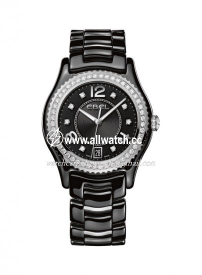 Ebel 1216156 Ladies Quartz Stainless Steel and Black Ceramic