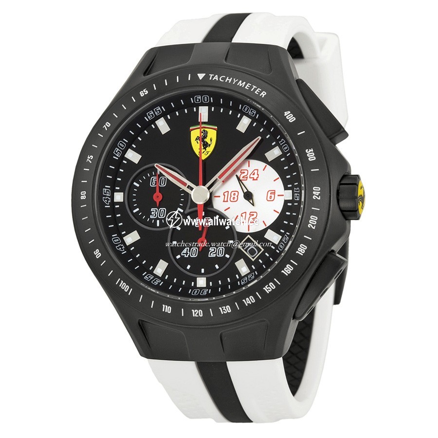 Ferrari 830026 Mens Quartz Black Ion-plated Stainless Steel