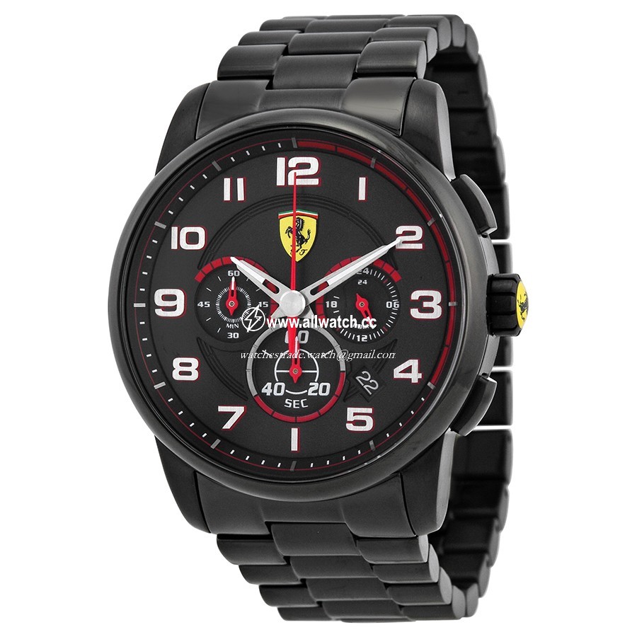 Ferrari 830054 Mens Quartz Black Ion-plated Stainless Steel