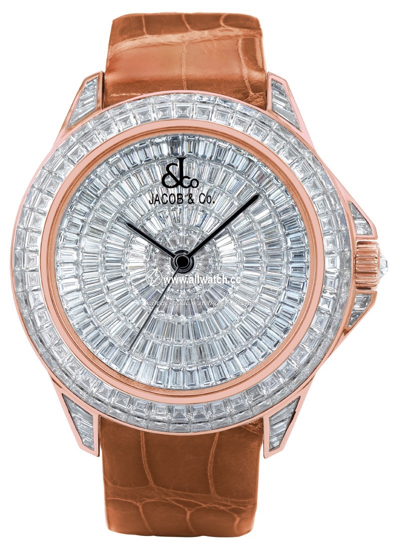 Jacob Co. royal1rg The Royal Collection Mens Automatic 18k Rose Gold Baguette Diamond