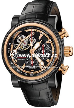 Graham 2TWAO.B01A Silverstone Mens Automatic 18k Rose Gold with black PVD carbide