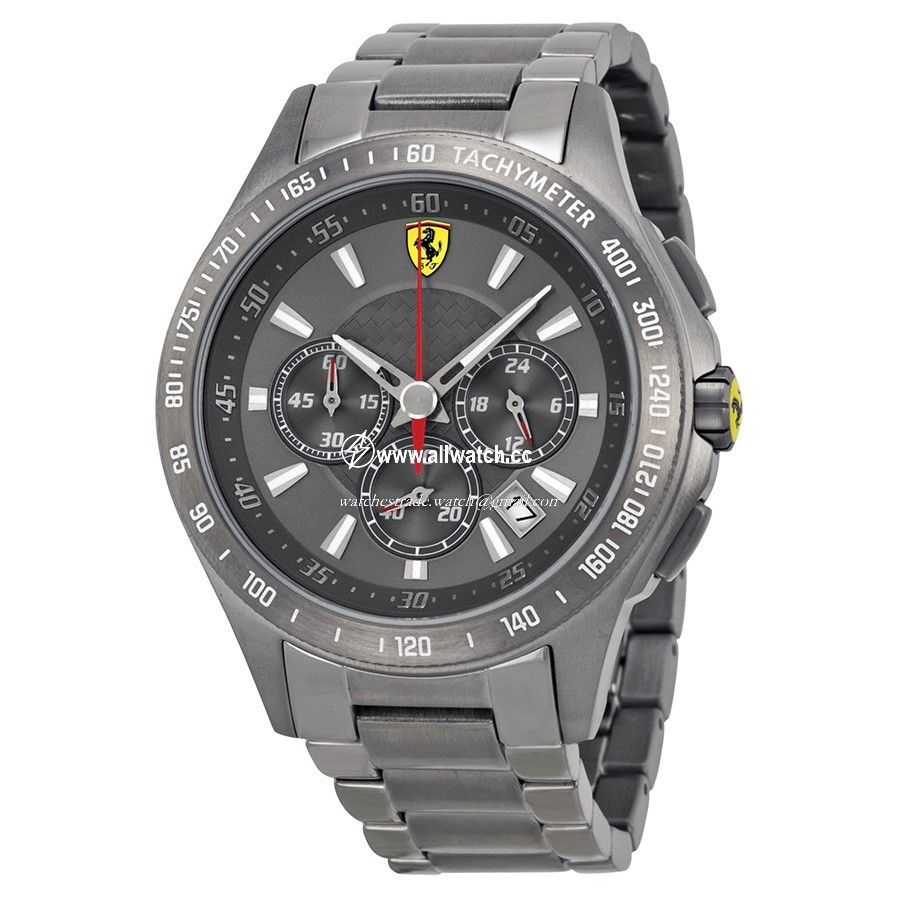 Ferrari 830096 Mens Quartz Grey Ion-plated Stainless Steel
