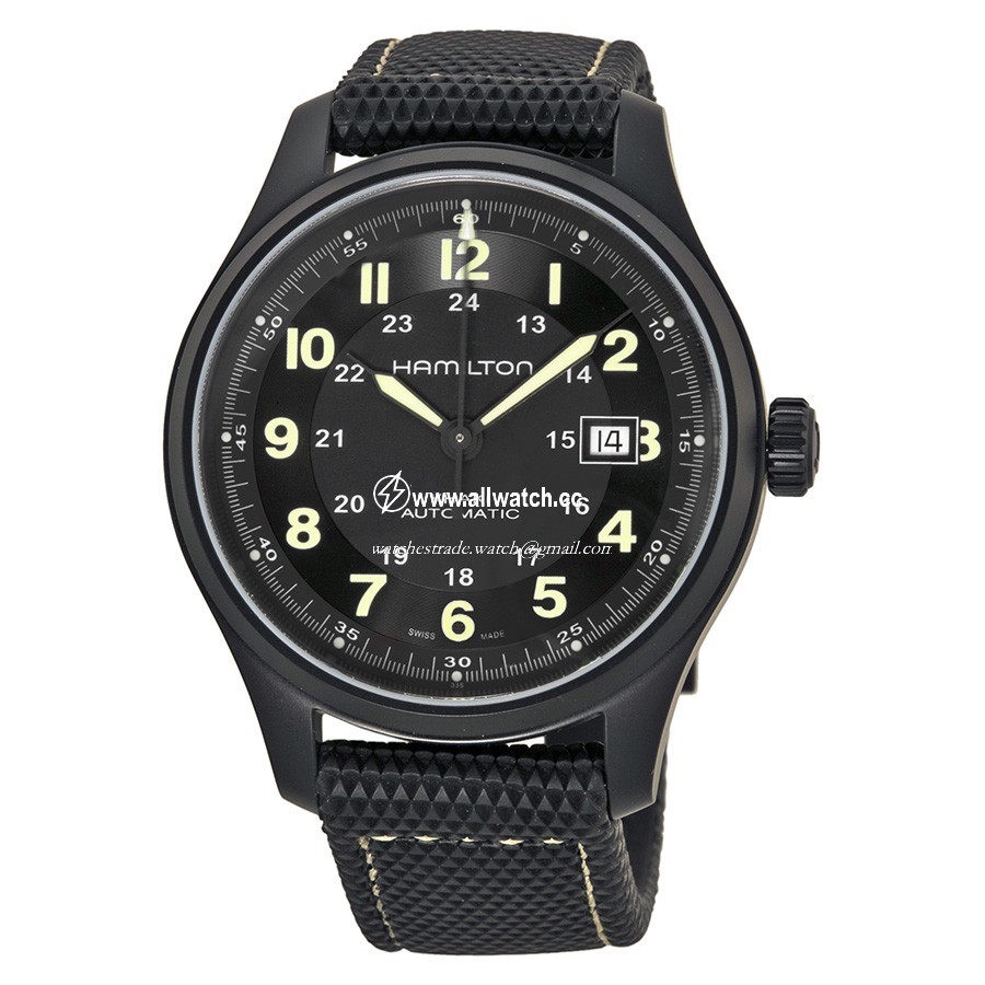 Hamilton H70575733 Khaki Field Mens Automatic Black PVD Titanium