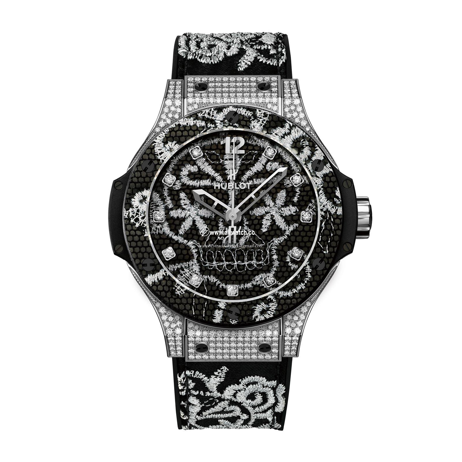 Hublot 343.SX.6570.NR.0804 Ladies Automatic Polished Stainless Steel Set with 198 Diamonds