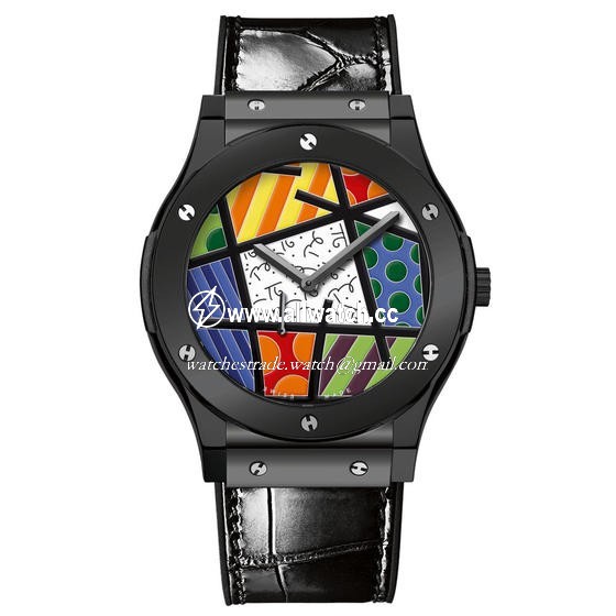 Hublot 515.CS.0910.LR Mens Hand Wind Black Polished Ceramic