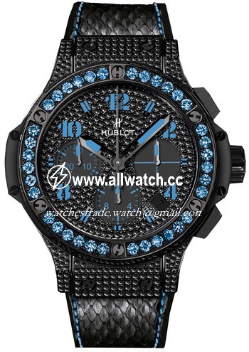 Hublot 341.SV.9090.PR.0901 Big Bang Mens Automatic Black PVD Stainless Steel Set with 198 Diamonds