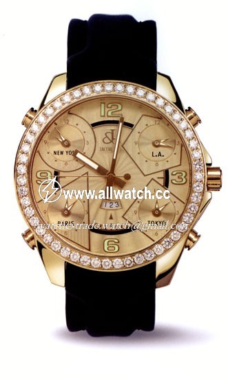 Jacob Co. JC10 Five Time Zone Unisex Quartz 18 kt Yellow Gold