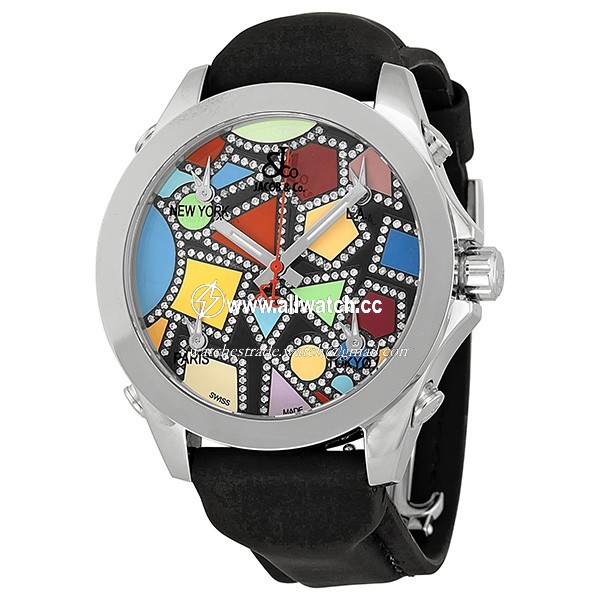 Jacob Co. JC113DA Five Time Zone Unisex Quartz Stainless Steel