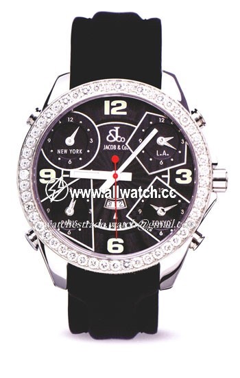 Jacob Co. JC2 Five Time Zone Unisex Quartz Steel
