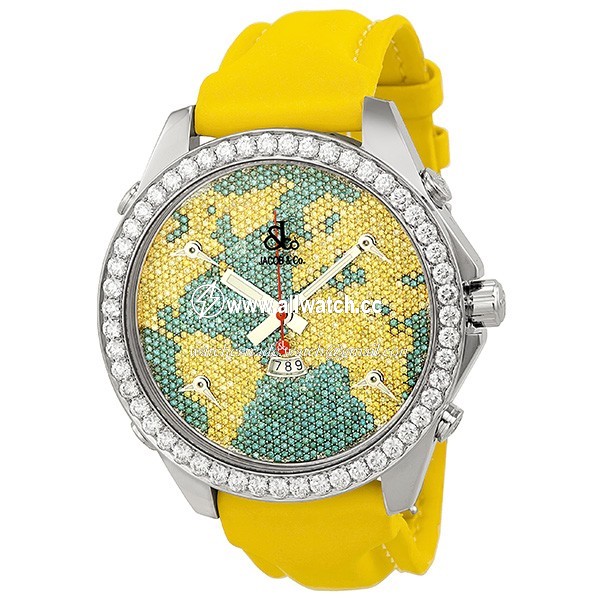 Jacob Co. JC47YB Five Time Zone Unisex Quartz Stainless Steel