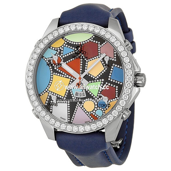 Jacob Co. JCM113DA Five Time Zone Unisex Quartz Stainless Steel