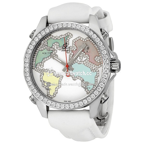 Jacob Co. JCM123 Five Time Zone Unisex Quartz Stainless Steel
