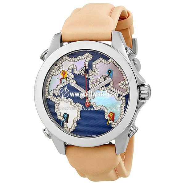 Jacob Co. JCM124 Five Time Zone Unisex Quartz Stainless Steel