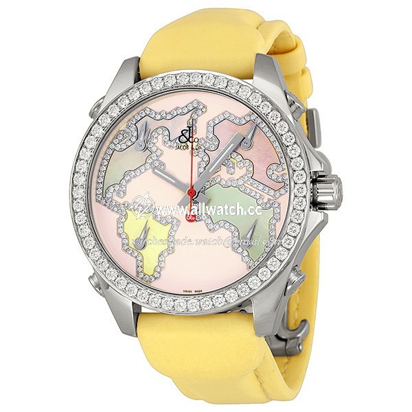 Jacob Co. JCM125 Five Time Zone Unisex Quartz Stainless Steel