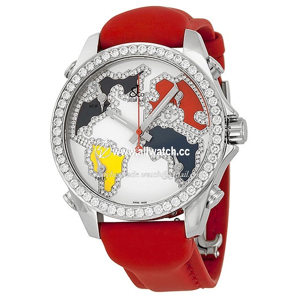 Jacob Co. JCM126 Five Time Zone Unisex Quartz Stainless Steel