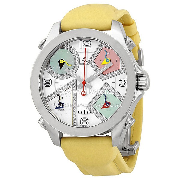 Jacob Co. JCM24DA Five Time Zone Unisex Quartz Stainless Steel