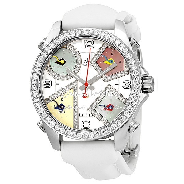Jacob Co. JCM24DA Five Time Zone Unisex Quartz Stainless Steel