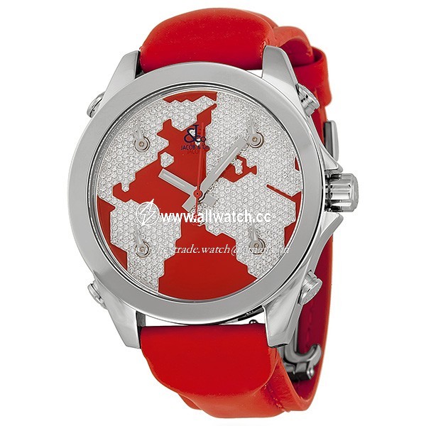 Jacob Co. JCM47SR Five Time Zone Unisex Quartz Stainless Steel