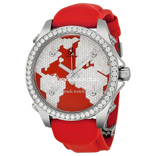 Jacob Co. JCM47SR Five Time Zone Unisex Quartz Stainless Steel