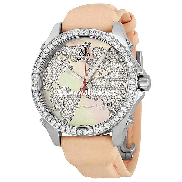 Jacob Co. JCM47WP Five Time Zone Unisex Quartz Stainless Steel