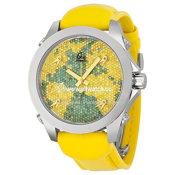 Jacob Co. JCM47YB Five Time Zone Unisex Quartz Stainless Steel