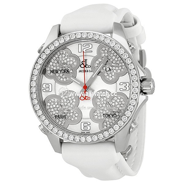 Jacob Co. JCMATH12 Five Time Zone Unisex Quartz Stainless Steel