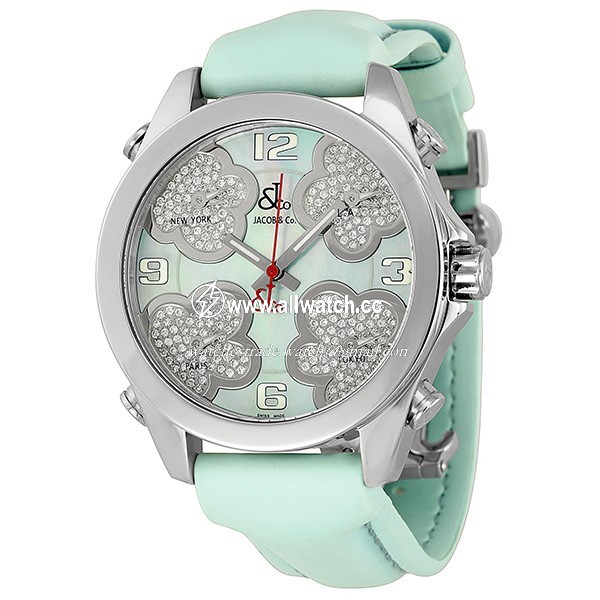 Jacob Co. JCMATH14 Five Time Zone Unisex Quartz Stainless Steel