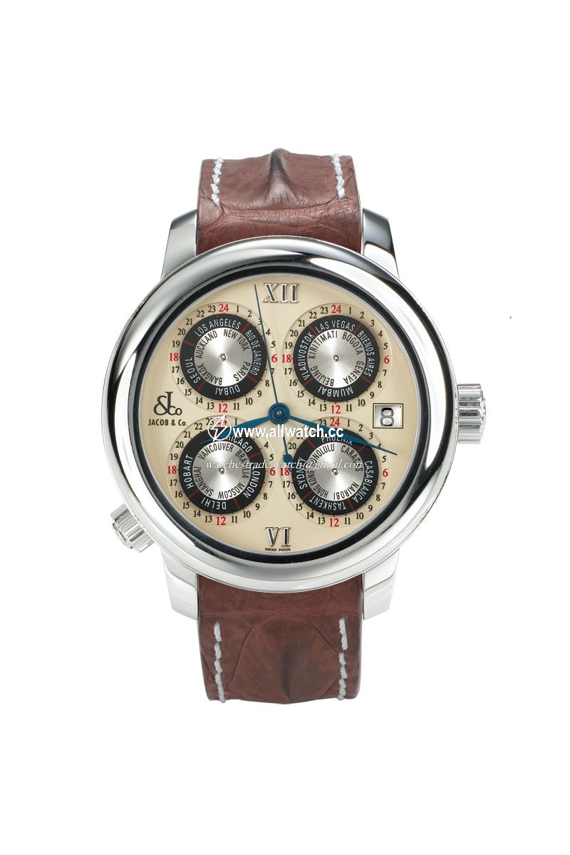 Jacob Co. gMT2SS GMT World Time Automatic Mens Automatic Stainless Steel