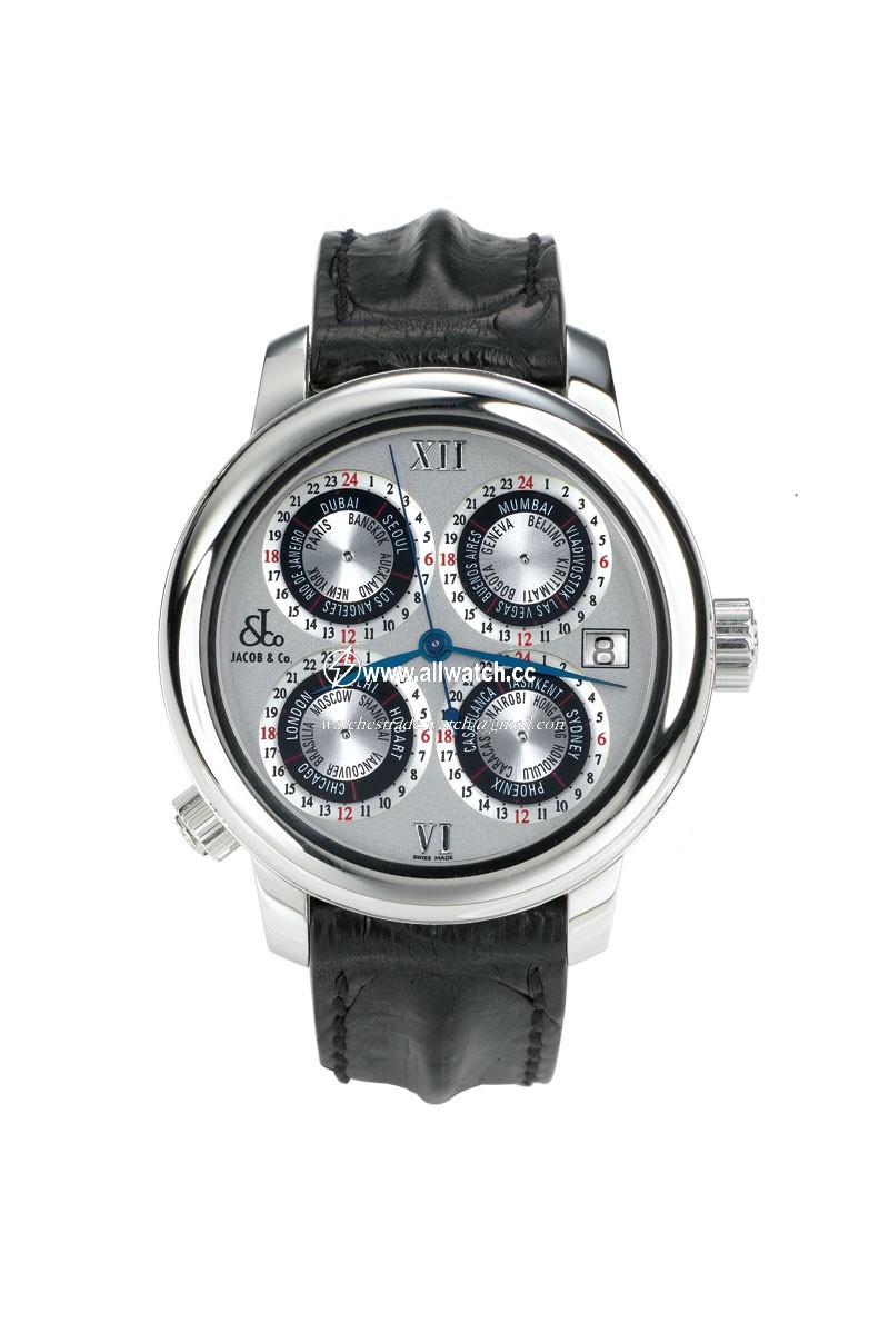 Jacob Co. gMT3SS GMT World Time Automatic Mens Automatic Stainless Steel