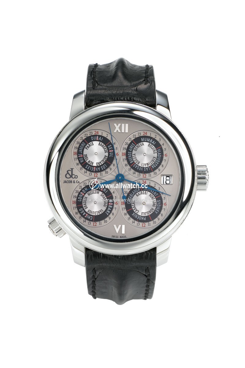 Jacob Co. gMT4SS GMT World Time Automatic Mens Automatic Stainless Steel