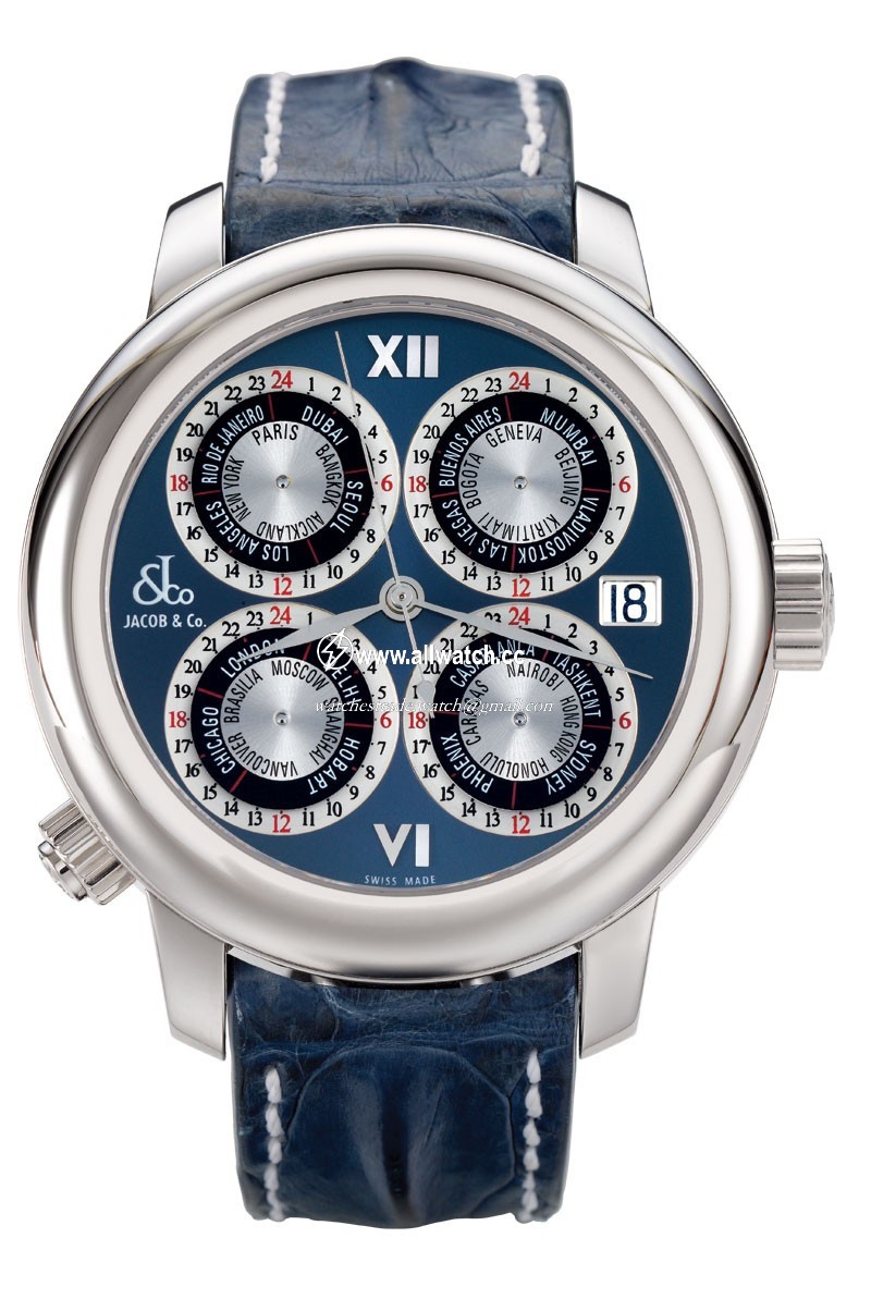 Jacob Co. gMT5SS GMT World Time Automatic Mens Automatic Stainless Steel