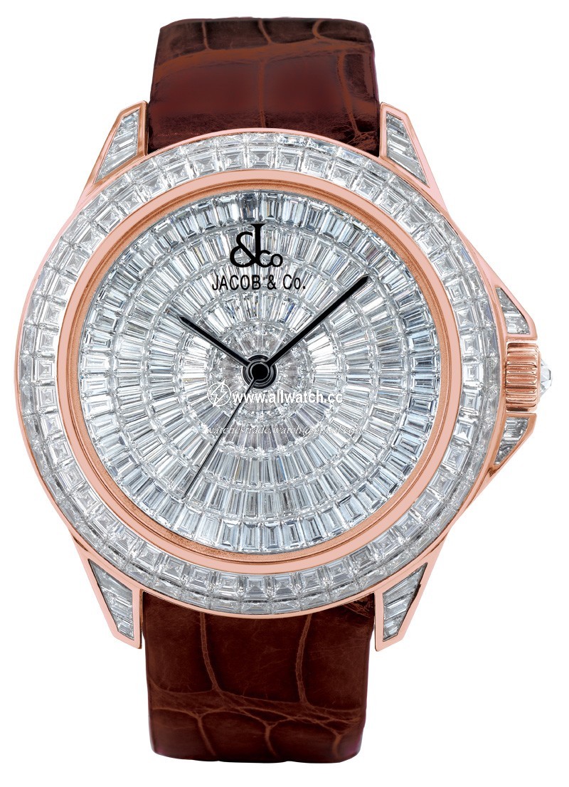 Jacob Co. royal2rg The Royal Collection Mens Automatic 18k Rose Gold Baguette Diamond