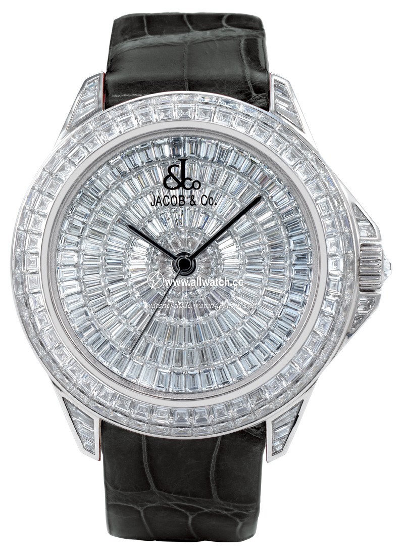 Jacob Co. royal2Wg The Royal Collection Mens Automatic 18k White Gold Baguette Diamond