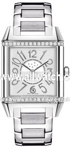 Jaeger LeCoultre 1587 Reverso Mens Quartz Stainless Steel Case Set with Diamonds