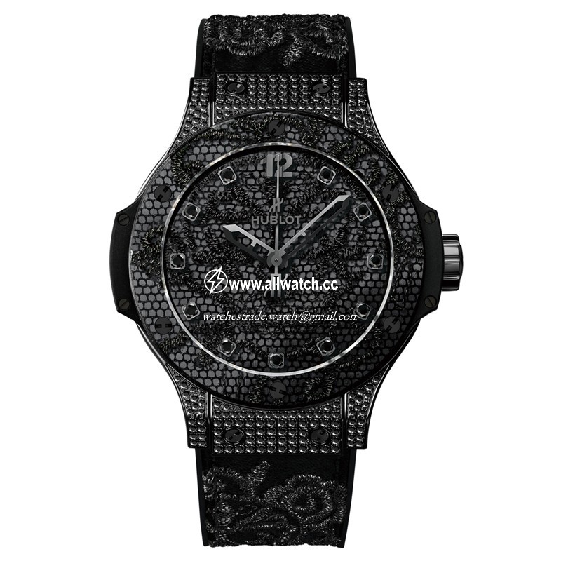 Hublot 343.SV.6510.NR.0800 Ladies Automatic Polished Black PVD Stainless Steel set with 198 Bl