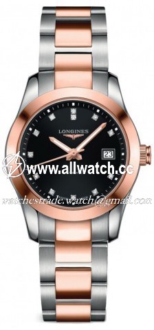 Longines L22855587 Ladies Automatic Stainless Steel and 18K Pink Gold