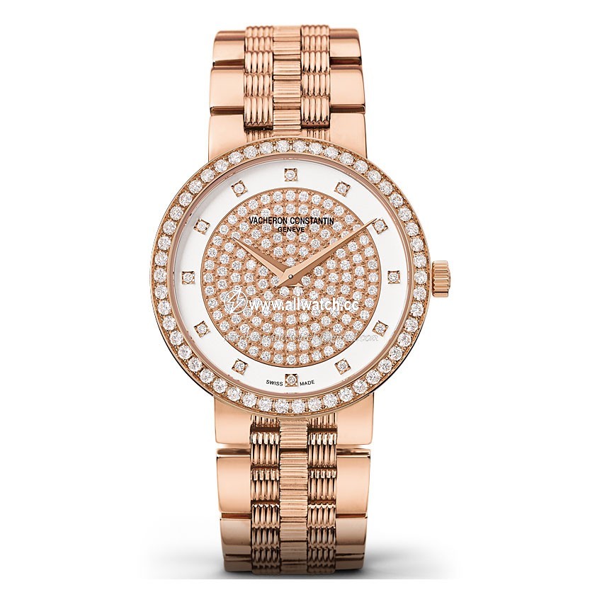 Vacheron Constantin 25553/Q01R-9696 Ladies Quartz 18 Carat Pink Gold