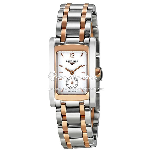 Longines L51555187 DolceVita Ladies Quartz Stainless Steel and 18kt Pink Gold