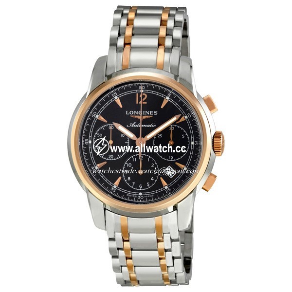 Longines L2.752.5.52.7 Saint-Imier Collection Mens Automatic Stainless Steel and 18 kt Rose Gold