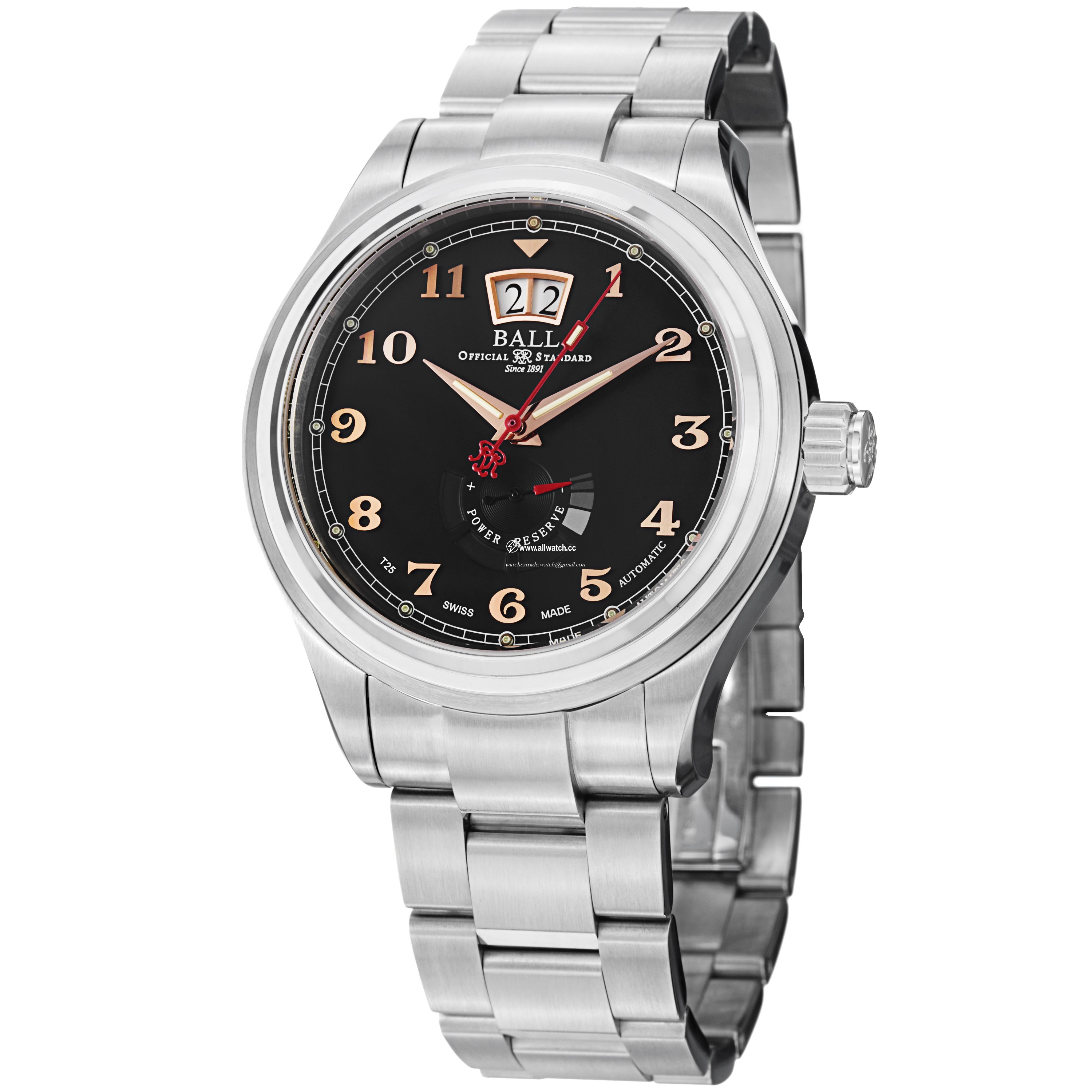 Ball PM1058DSJBK1 Train Cleveland Mens Automatic Stainless Steel