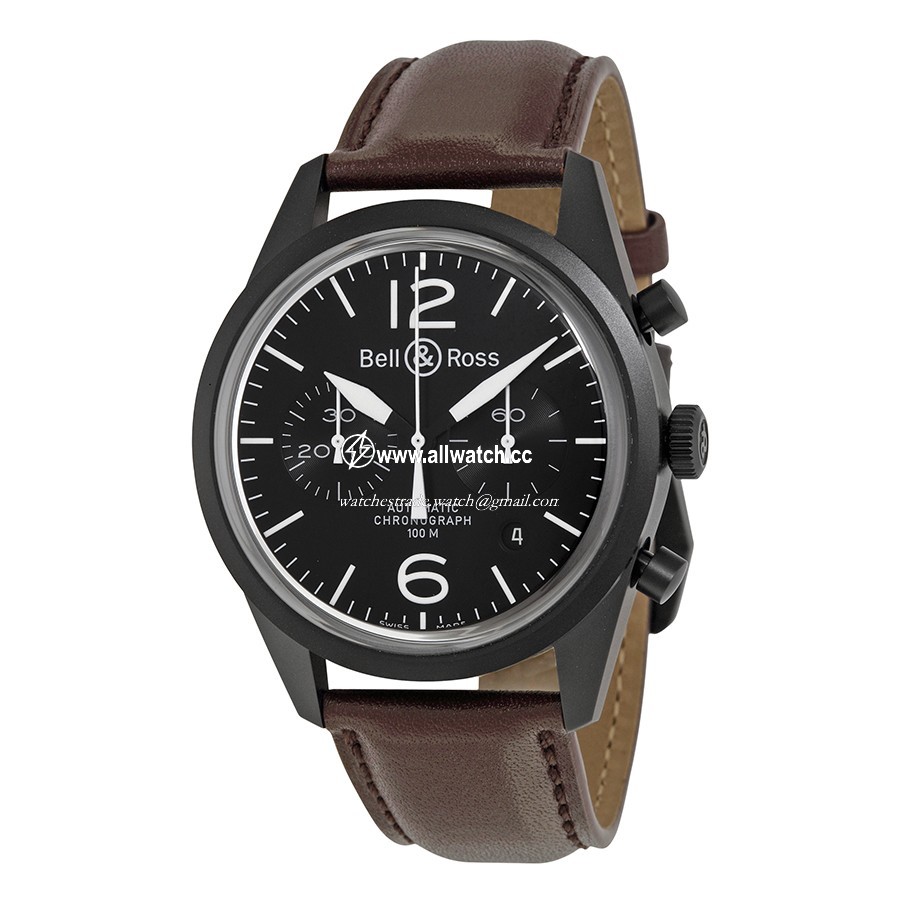 Bell & Ross BRV126-BL-CA/SCA Vintage Mens Automatic Carbon PVD Stainless Steel