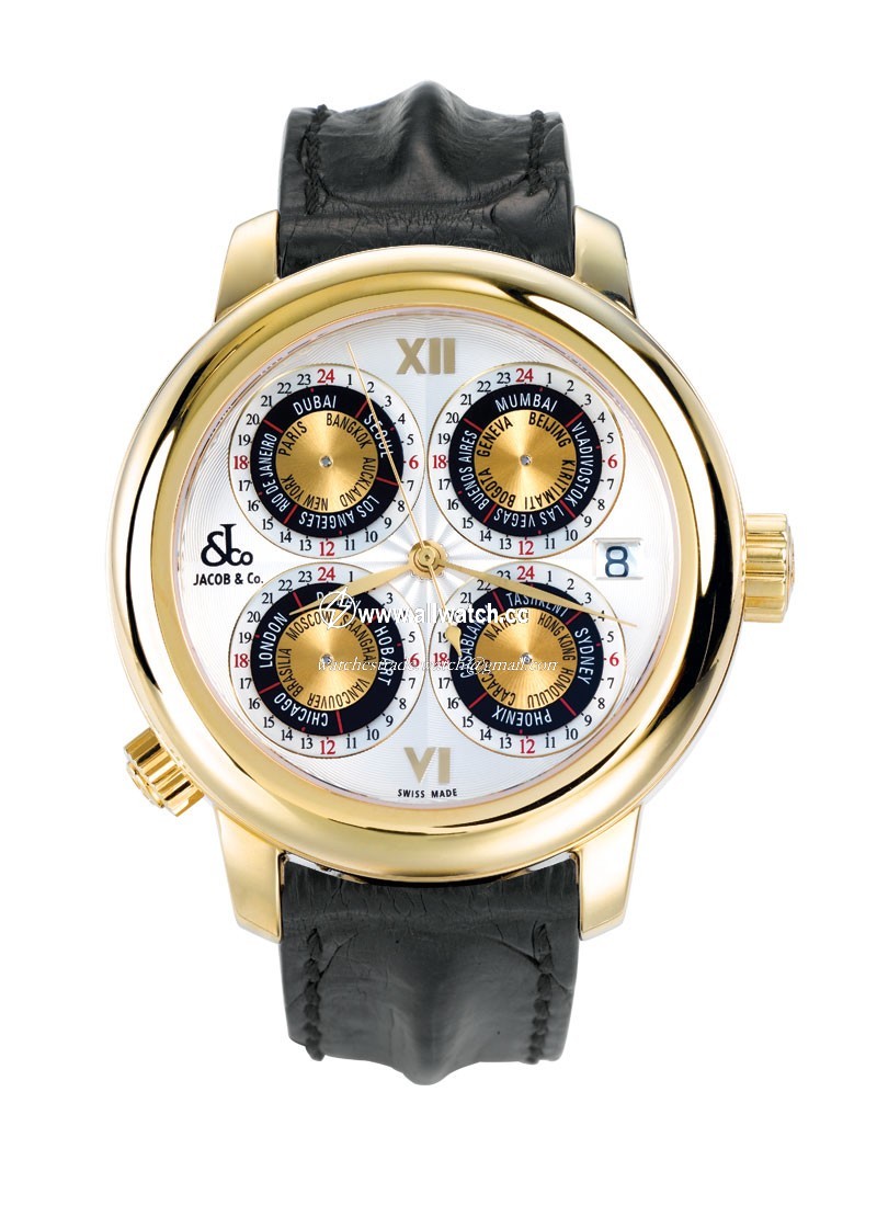 Jacob Co. gMT1Yg GMT World Time Automatic Mens Automatic 18k Yellow Gold