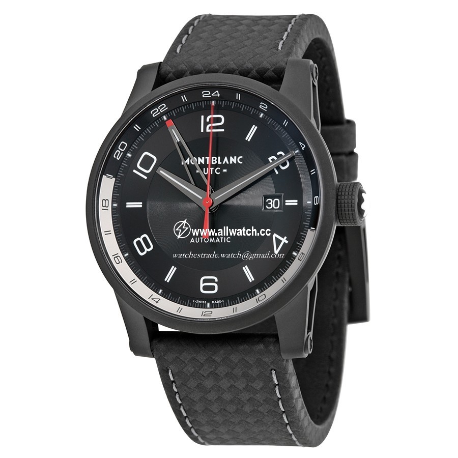 Montblanc 113876 Mens Automatic Black DLC Coated Stainless Steel